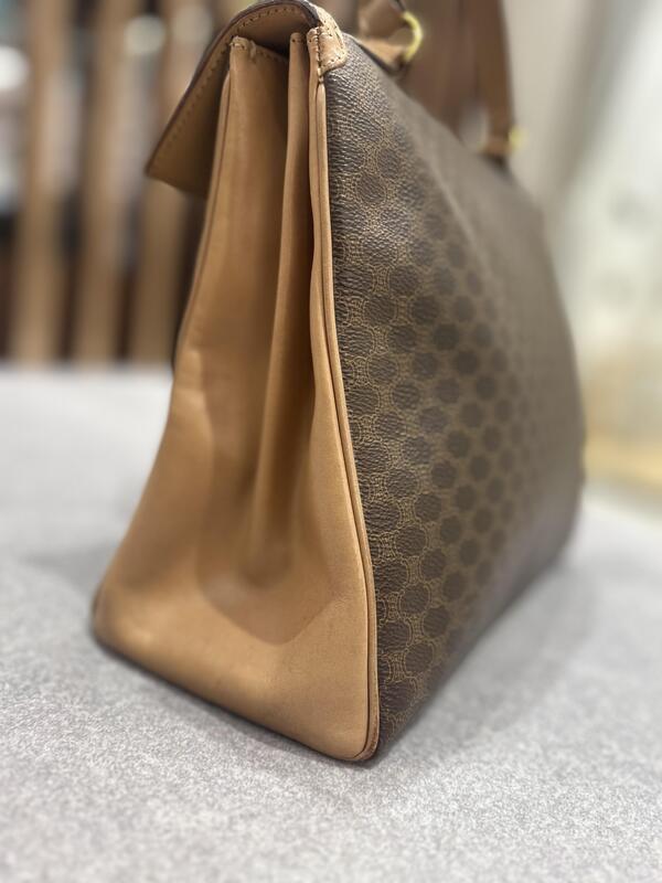 CELINE マカダム柄ハンドバッグ