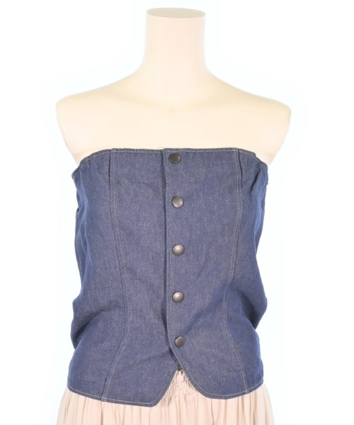 MACPHEE(マカフィー)ブラウス 紺 サイズ:36(M位)/2200591740097