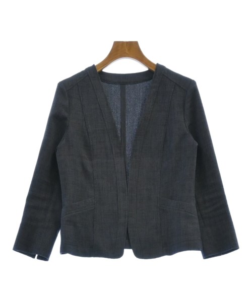 COUP DE CHANCE(クードシャンス)ノーカラージャケット 紺 サイズ:36(S位)/2200507537032