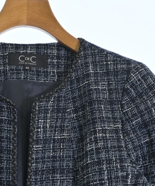 COUP DE CHANCE（クードシャンス）ノーカラージャケット 紺 サイズ:40(M位) レディース/2200638904017