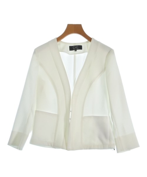 COUP DE CHANCE(クードシャンス)ノーカラージャケット 白 サイズ:38(M位)/2200662123224