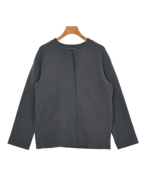 INDIVI(インディヴィ)ノーカラージャケット 紺 サイズ:34(XS位)/2200647688014