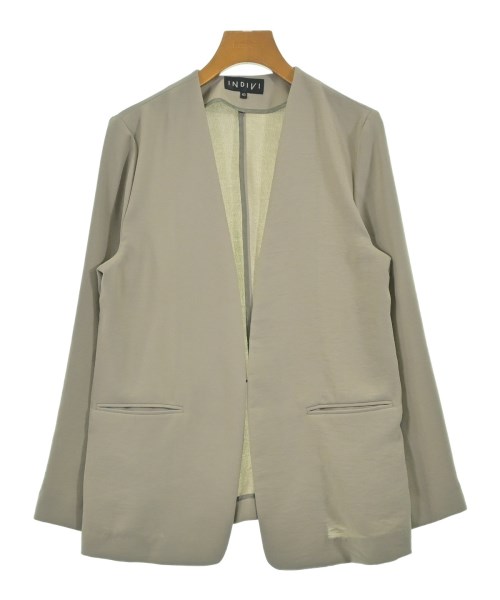 INDIVI(インディヴィ)ノーカラージャケット グレー サイズ:40(L位)/2200659933119