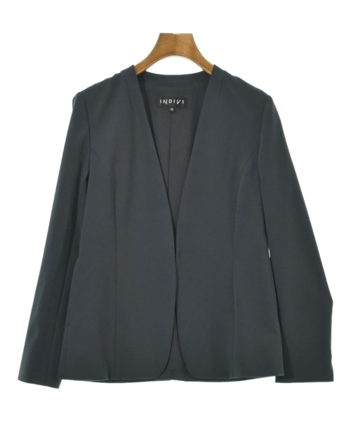 INDIVI(インディヴィ)ノーカラージャケット グレー サイズ:38(M位)/2200661679371