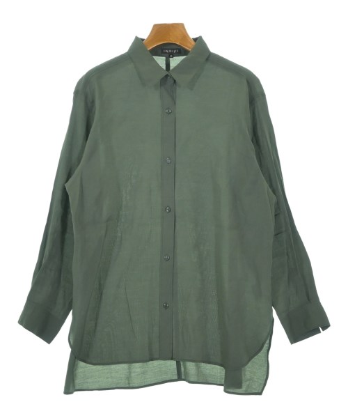 INDIVI(インディヴィ)カジュアルシャツ 緑 サイズ:38(M位)/2200663668243