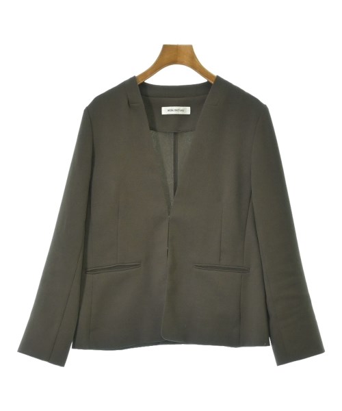 NATURAL BEAUTY BASIC(ナチュラルビューティーベーシック)ノーカラージャケット グレー サイズ:L/2200703306029