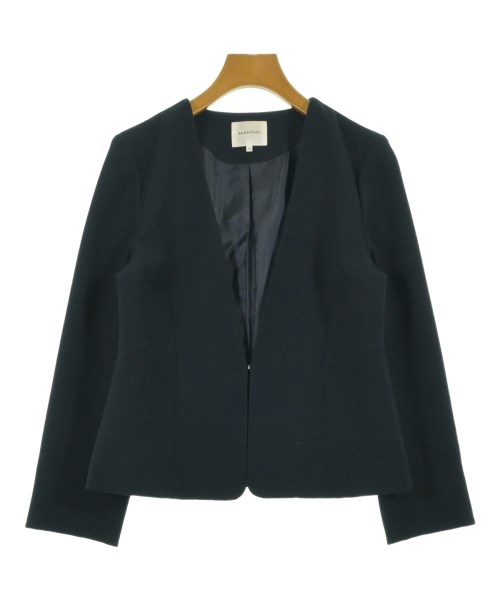 anatelier(アナトリエ)ノーカラージャケット 紺 サイズ:38(M位)/2200657198022