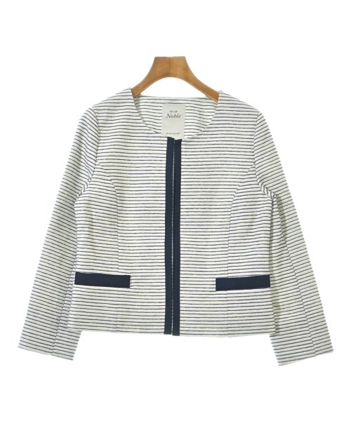 NOBLE(ノーブル)ノーカラージャケット 青 サイズ:38(M位)/2200632192038