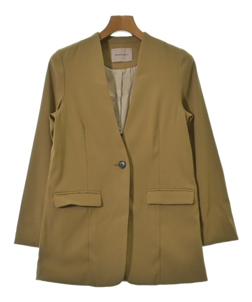 BEAMS Lights(ビームスライツ)ノーカラージャケット 茶 サイズ:36(S位)/2200656667017