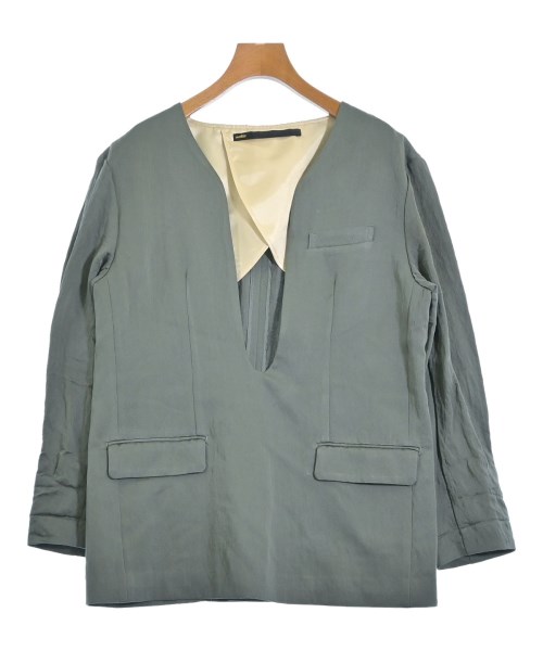 muller of yoshiokubo(ミュラーオブヨシオクボ)ノーカラージャケット カーキ サイズ:38(M位)/2200693559313