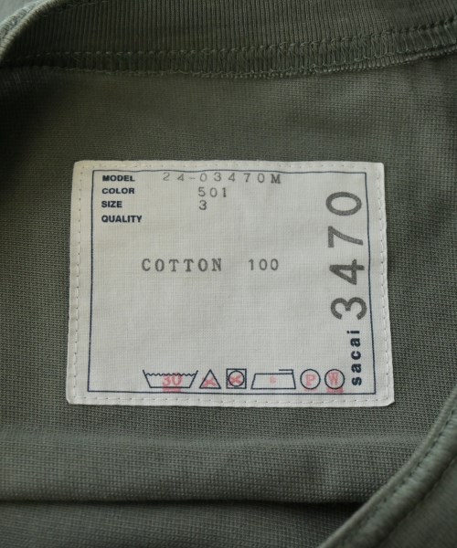 sacai（サカイ）Tシャツ・カットソー カーキ サイズ:3(L位) メンズ/2200639631202