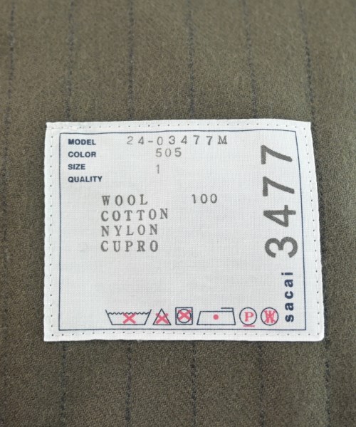 sacai（サカイ）カジュアルジャケット カーキ サイズ:1(S位) メンズ/2200595732029