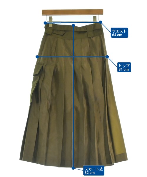 sacai（サカイ）ひざ丈スカート カーキ サイズ:0(XS位) レディース/2200628645067