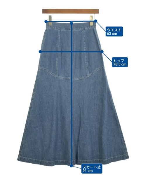 Mame Kurogouchi（マメクロゴウチ）ロング・マキシ丈スカート 青 サイズ:1(S位) レディース/2200614724011