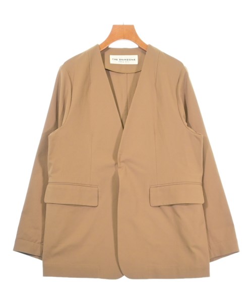 THE SHINZONE(ザシンゾーン)ノーカラージャケット 茶 サイズ:34(XS位)/2200624241034