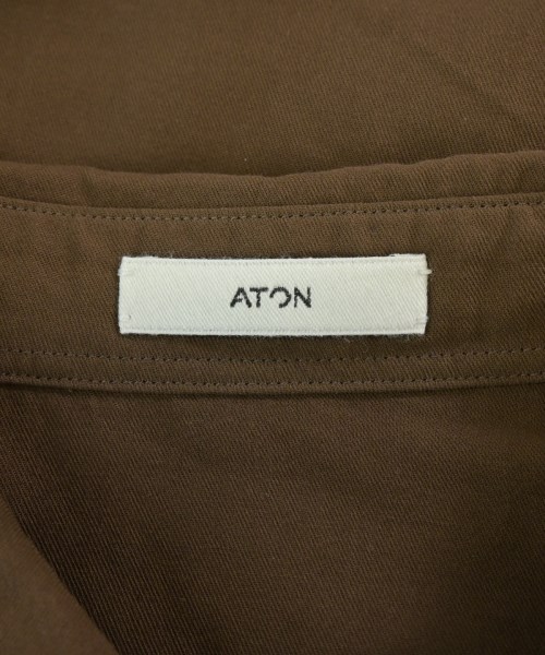 ATON（エイトン）カジュアルシャツ 茶 サイズ:06(XXL位) メンズ/2200704294028