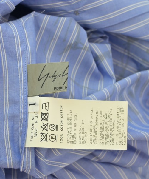 yohji yamamoto POUR HOMME（ヨウジヤマモトプールオム）カジュアルシャツ 青 サイズ:1(XS位) メンズ/2200709016052