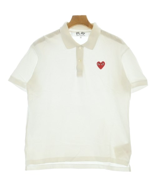 PLAY COMME des GARCONS(プレイコムデギャルソン)ポロシャツ 白 サイズ:L/2200679356219