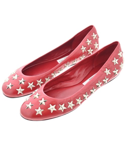 JIMMY CHOO(ジミーチュー)バレエシューズ/オペラシューズ 赤 サイズ:EU37(23.5cm位)/2200696231087