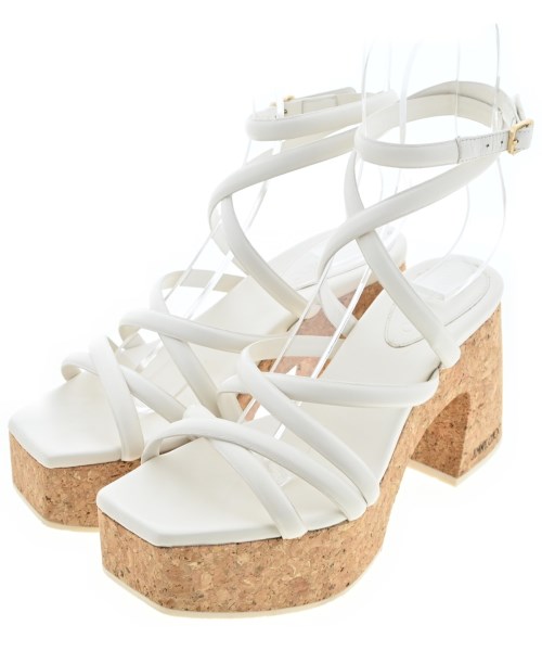 JIMMY CHOO(ジミーチュー)サンダル 白 サイズ:37(23.5cm位)/2200688438012