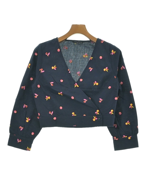 TARA JARMON(タラジャーモン)ブラウス 紺 サイズ:38(S位)/2200620521024