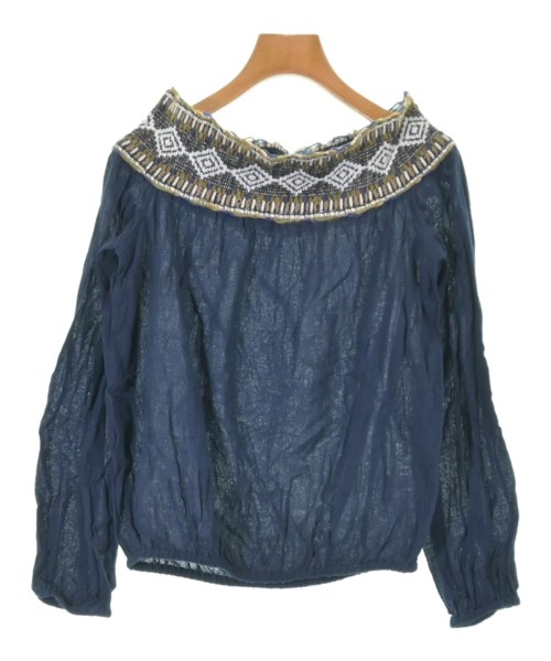 TORY BURCH(トリーバーチ)ブラウス 紺 サイズ:S/2200646604169