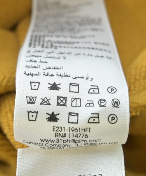 3.1 Phillip Lim（スリーワンフィリップリム）パーカー 黄 サイズ:M レディース/2200537712102