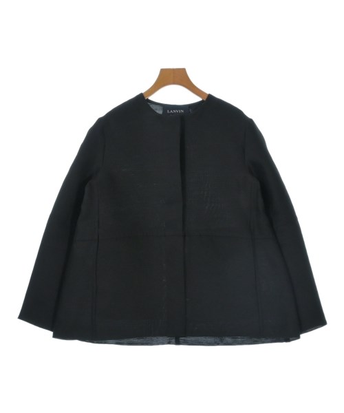 LANVIN(ランバン)ノーカラージャケット 黒 サイズ:34(XXS位)/2200625163267