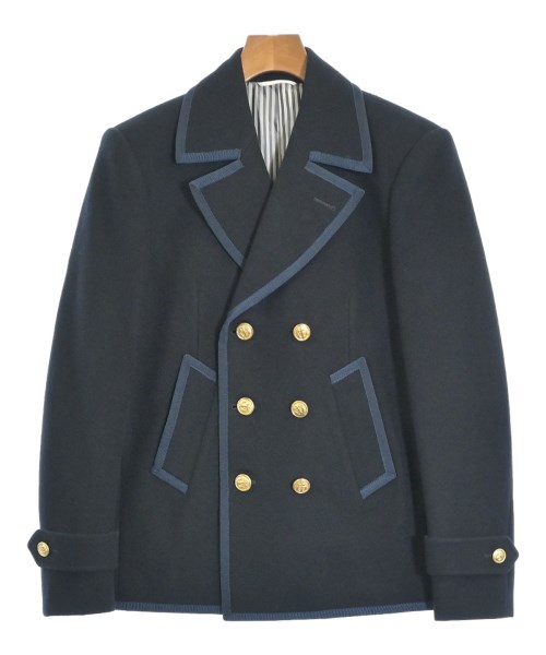 THOM BROWNE(トムブラウン)ピーコート 黒 サイズ:1(S位)/2200660779034
