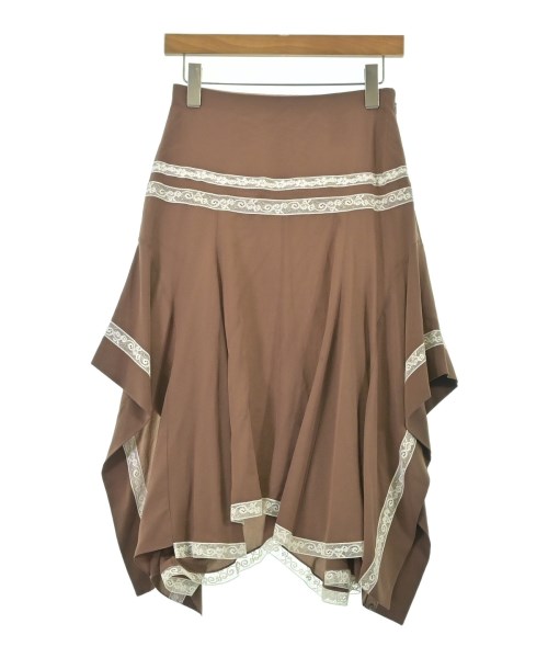 Chloe(クロエ)ひざ丈スカート 茶 サイズ:34(XXS位)/2200682134286
