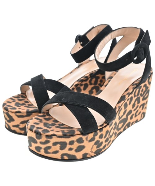 Gianvito Rossi（ジャンヴィトロッシ）サンダル 黒 サイズ:EU37 1/2(24cm位) レディース/2200586759127