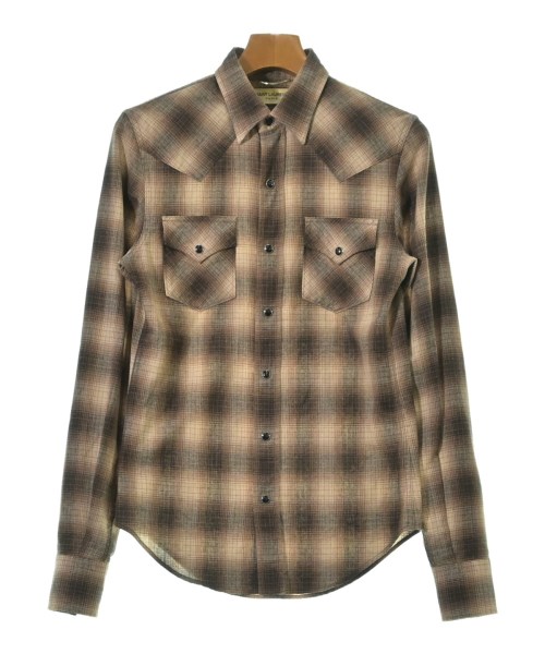 SAINT LAURENT PARIS(サンローランパリ)カジュアルシャツ 茶 サイズ:XS/2200663113040