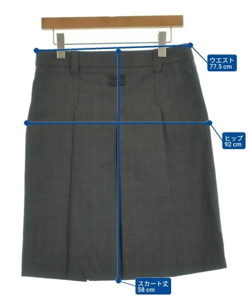 Miu Miu（ミュウミュウ）ミニスカート グレー サイズ:38(S位) レディース/2200635546180