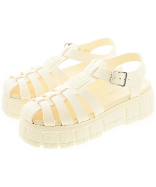 Miu Miu(ミュウミュウ)サンダル 白 サイズ:EU38(24.5cm位)/2200634136016