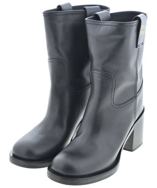 Miu Miu(ミュウミュウ)ブーツ 黒 サイズ:EU37(23.5cm位)/2200640180041