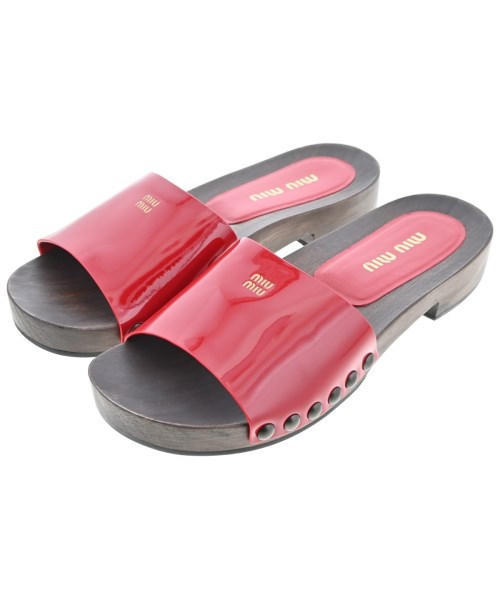 Miu Miu(ミュウミュウ)サンダル 赤 サイズ:EU38(24.5cm位)/2200615061023