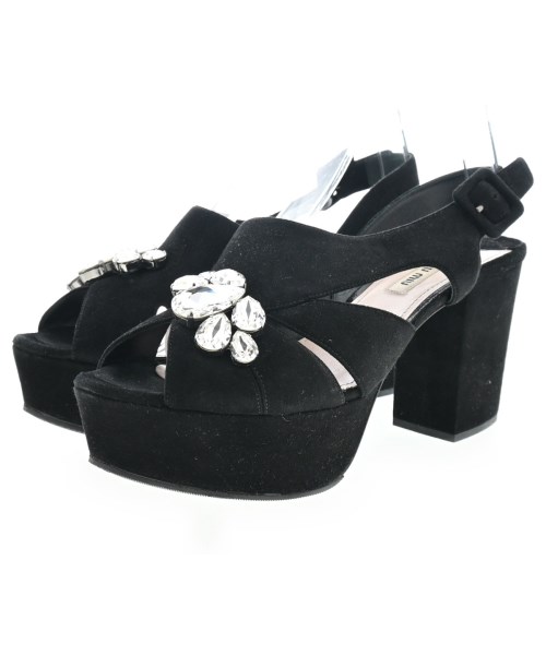 Miu Miu(ミュウミュウ)サンダル 黒 サイズ:EU37 1/2(24cm位)/2200605617018