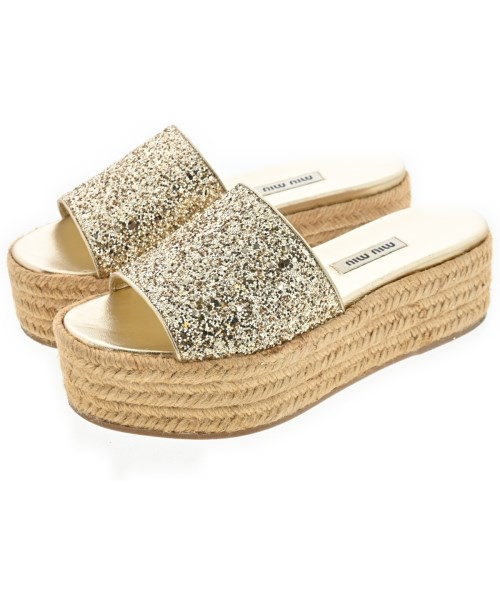 Miu Miu(ミュウミュウ)サンダル ゴールド サイズ:EU36(22.5cm位)/2200693973041