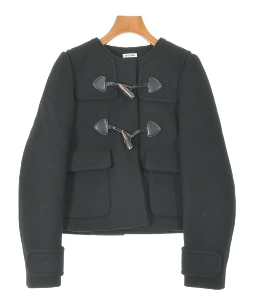 Miu Miu(ミュウミュウ)ダッフルコート 黒 サイズ:40(M位)/2200657814014