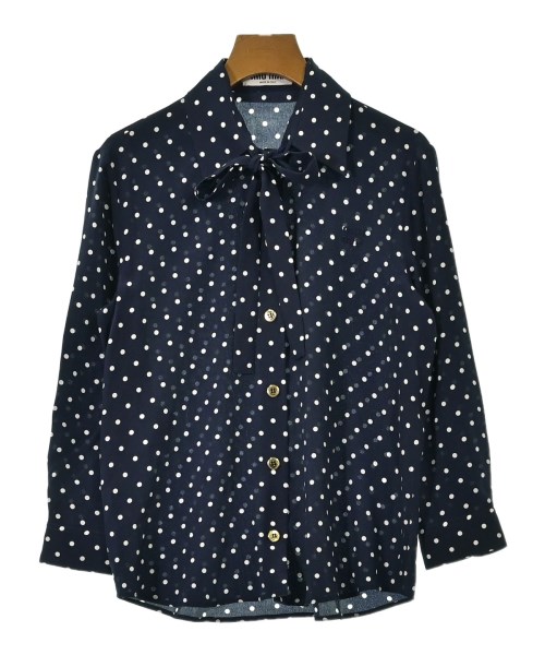 Miu Miu(ミュウミュウ)ブラウス 紺 サイズ:38(S位)/2200653900186