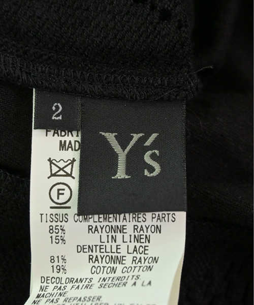 Y's（ワイズ）Tシャツ・カットソー 黒 サイズ:2(S位) レディース/2200456724101