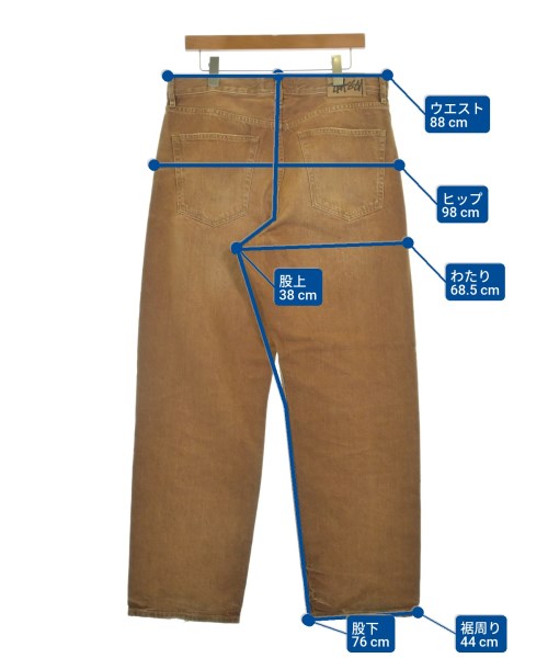 STUSSY（ステューシー）デニムパンツ 茶 サイズ:32(L位) メンズ/2200628757036