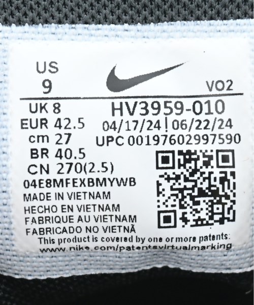 NIKE（ナイキ）スニーカー 黒 サイズ:27cm メンズ/2200653432113