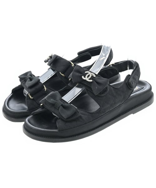 CHANEL(シャネル)サンダル 黒 サイズ:EU40(26.5cm位)/2200448186030
