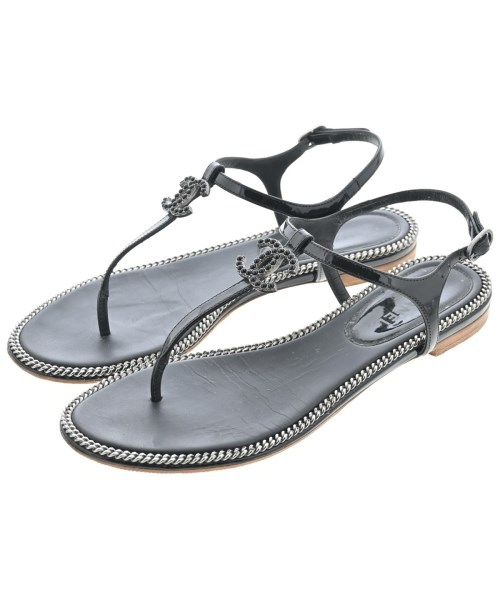 CHANEL(シャネル)サンダル 黒 サイズ:37(23.5cm位)/2200686905011