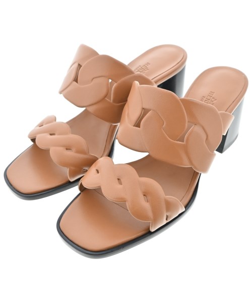 HERMES(エルメス)サンダル 茶 サイズ:EU39 1/2(26cm位)/2200619020019
