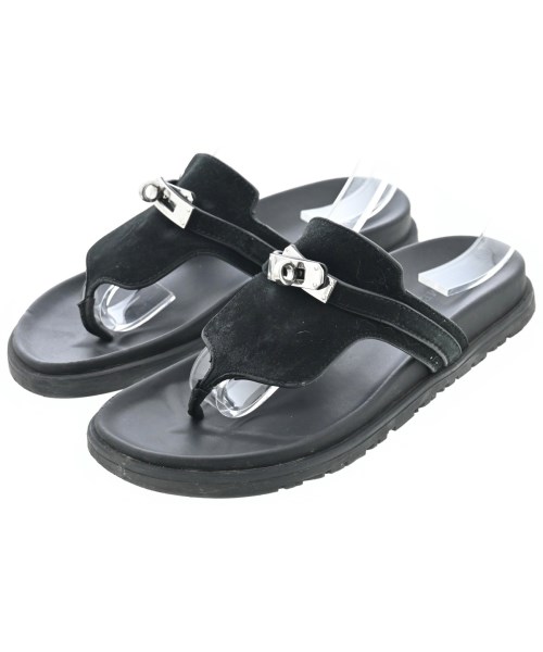 HERMES(エルメス)サンダル 黒 サイズ:EU37(23.5cm位)/2200607339017