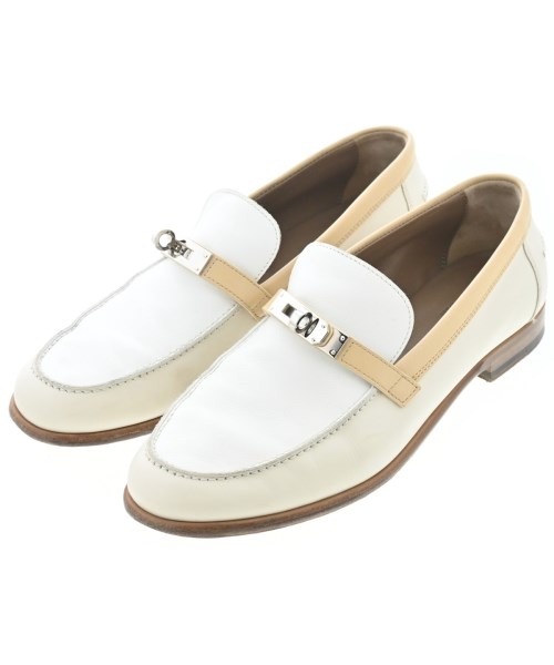 HERMES(エルメス)ドレスシューズ/ローファー 白 サイズ:EU39(25.5cm位)/2200668187121
