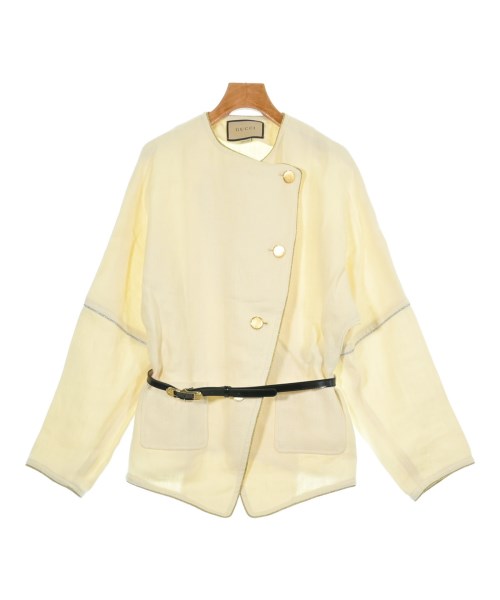 GUCCI(グッチ)ノーカラージャケット ベージュ サイズ:44(L位)/2200584129083