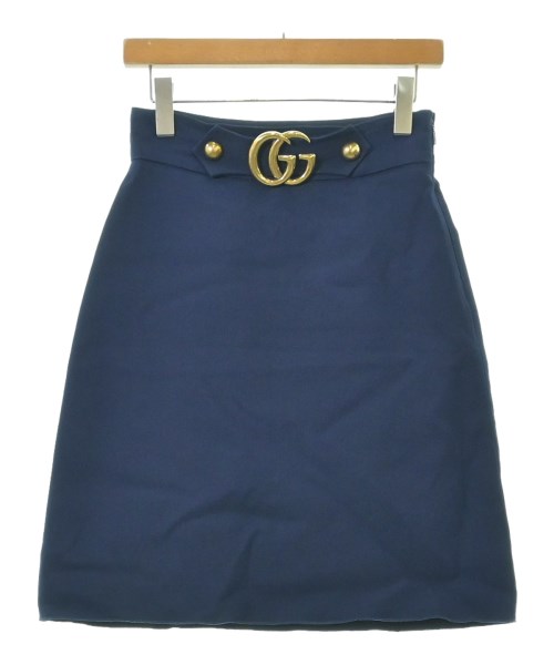GUCCI(グッチ)ひざ丈スカート 紺 サイズ:38(S位)/2200606754040